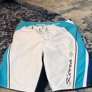 Kinona Men's Aqua and White Board Shorts